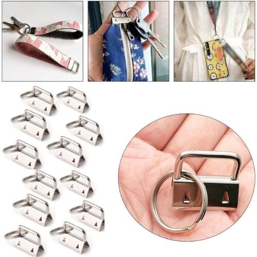 30 Pieces 32mm Key Fob Hardware with Split Rings Set Assorted Colors Tail Clips for Luggage Wristlet Clamp Lanyard Keychain DIY