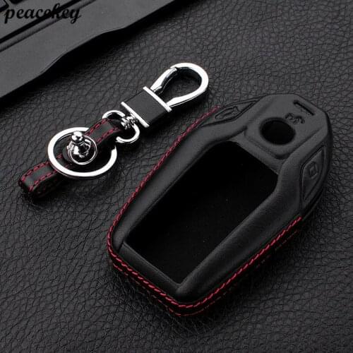 Peacekey Genuine Leather Car Key Fob Cover Case Skin Protector for BMW 2017 2018 7 Series 730li 740li 750li G11 G12 key cover