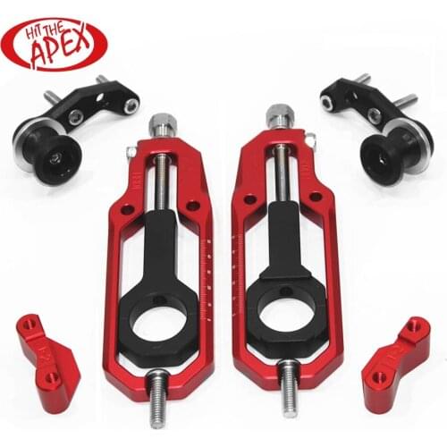 For Yamaha R1 YZF-R1 2007-2014 Motorcycle CNC Chain Adjusters Tensioners Catena Rear Axle Spindle with Paddock Bobbins YZF R1