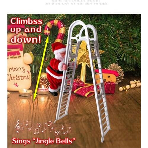 Electric Ladder Santa Christmas Figurine Christmas Pendant Decoration Christmas Party Holiday Party Supplies Ornament Toys Gift