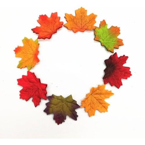 Hot 100 pièces feuilles d'érable artificielles pour décorations de noël Simulation de la maison feuilles d'automne pour la mai