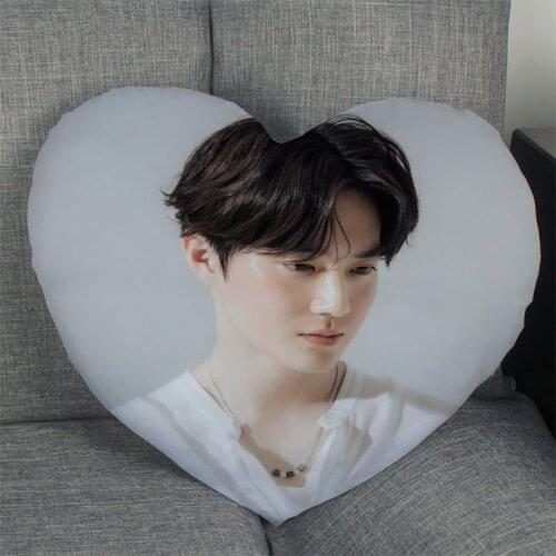 Hot Sale Custom KPOP EXO SUHO Heart Shape Pillow Covers Bedding Comfortable Cushion/High Quality Pillow Cases
