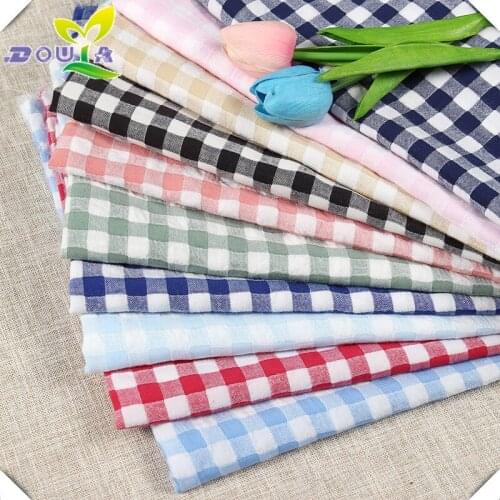 Cotton yarn dyed lattice soft multicolor plaid shirt dress clothing wholesale fabric
