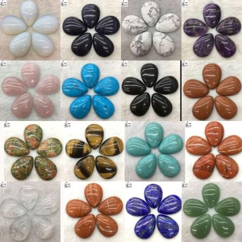 Crystal Tiger Eye Howlite Jaspe Goldstone Blue Sand Carnelian Aventurine Lapis Lazuli Drop Cabochon CAB Wholesale 5pcs WFH506