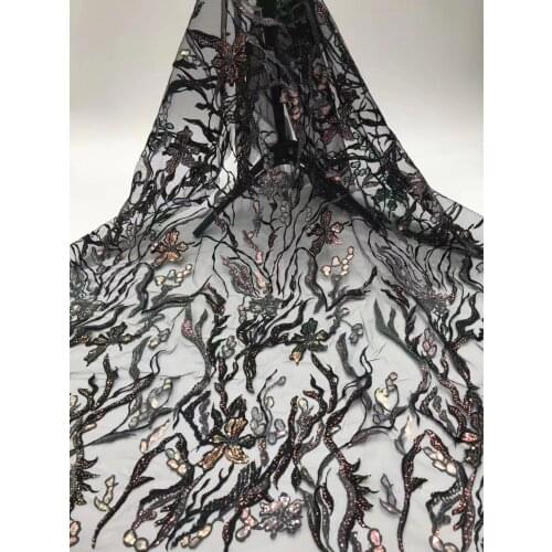 Nigeria Sequin Lace Fabric African Lace Fabric 2021 High Quality Lace Tulle Elegant French Net Lace Fabric D4072