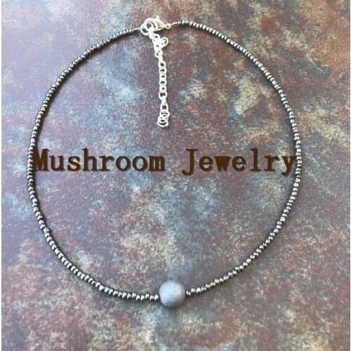 Small Beads Druzy Agates Stone Beads Minimalist Necklace Gothic choker women choker necklace