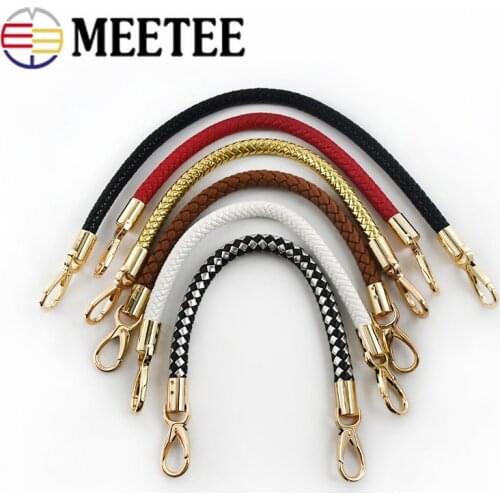 High-grade 40cm Colorful PU Leather Purse Handles Metal Gold Chain Replacement Straps for Bag Handle Weave Sling AP2347