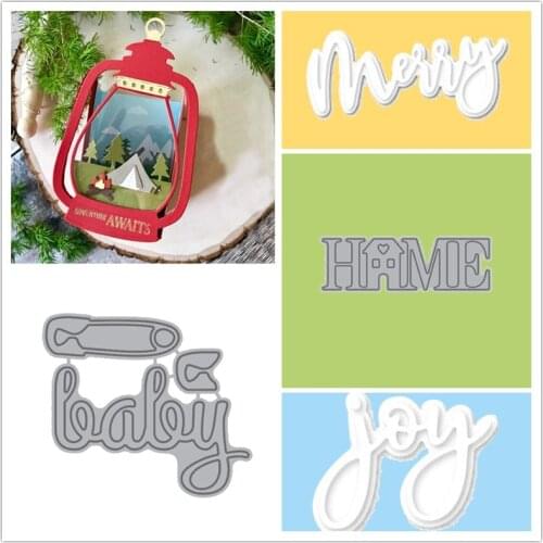 Joy Letter Creative Home Christmas Tree Metal Cutting Dies For Scrapbooking Letterpress Embossing Paper Cards Crafts New Dies