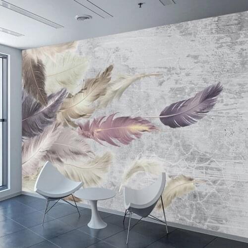 Custom Photo Wall Paper Modern Fashion Feather Art Wall Painting Bedroom Living Room Wall Decoration Mural Papel De Parede 3D