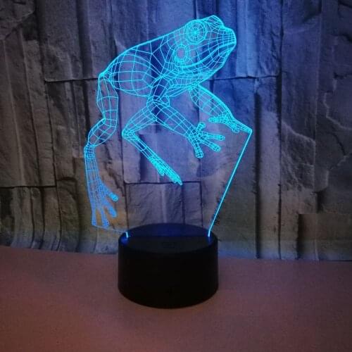 New Frog 3d Nightlight 7 color Touch Remote Control 3d Table Lamps For Living Room Desk Lamp Lovely cartoon childrens toys