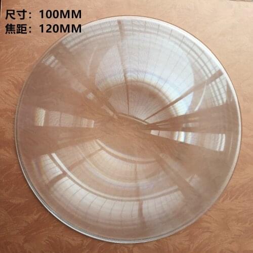 Fresnel optical lens, diameter 100mm, flat magnifying glass, outdoor ignition, LED lighting