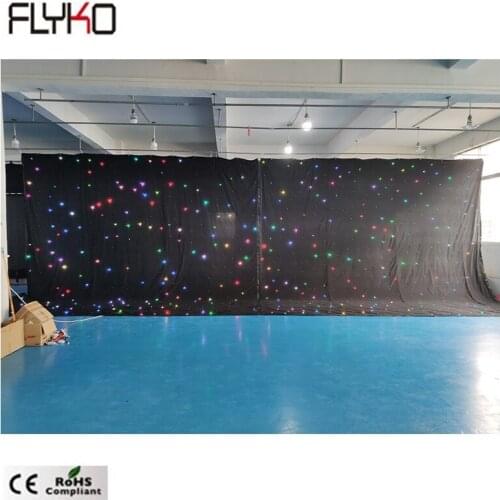 Wholesales full color 3 in 1 led star fabric 2 pcs 4.5x5m for stage backdrop Star Ceiling Cloths Wedding Decoration