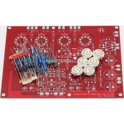 EL84 Stereo Push-pull Amplifier PCB + Resistors +6pcs Tube Seat
