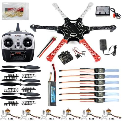 Full set HexRotor HexaCopter RTF W/F550 FlameWheel Kit+KK 2.3 Controller+ESC Motor Weld&debug Battery TX RX Pros F05114-B