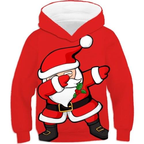 4-14 Years Christmas Deer Sweatshirt For Girls And Boys Big Size Autumn Cartoon Snowman Christmas Kids Hoodies Children Present