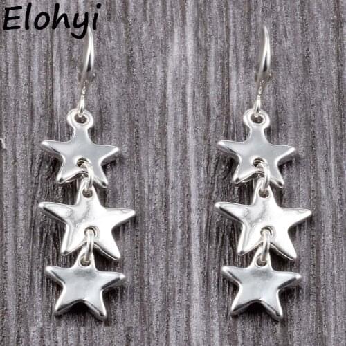 ELOHYI Women Pentagram Statement Eearrings Simple Alloy Earring Jewelry Wholesale For Girls For Women Gift Free Shipping