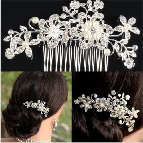 Handmade Bridal Wedding Accessories Hair Comb Jewelry Romantic Hair Pin Tiara Silver Color Bride Wedding Decoration 2018 new