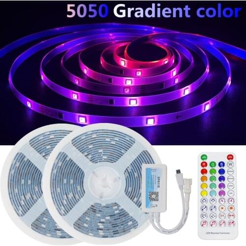 LED Strip Lights RGB 5050 gradient color Waterproof Lamp Flexible Tape Diode Bluetooth luces led 5M 10M DC12V Streamer For Room