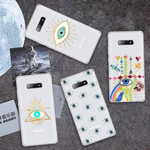 Turkish lucky Blue Evil Eye Phone Case Transparent for Samsung A71 S9 10 20 HUAWEI p30 40 honor 10i 8x xiaomi note 8 Pro 10t 11
