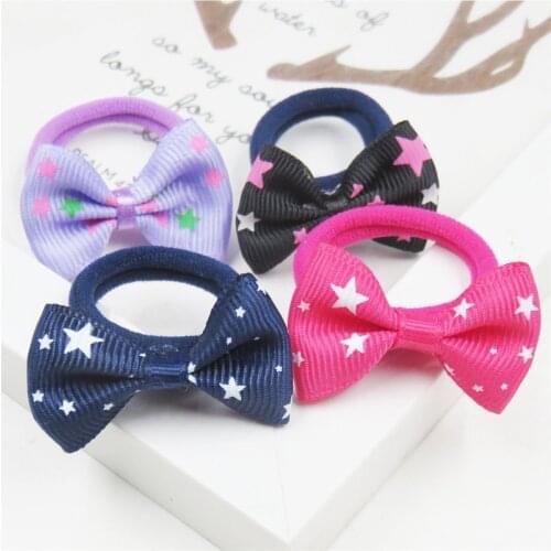1PCS Lovely Star Small Bow Hairpin For Girls Hair Tie Child Elastic Hair Bands Scrunchy Clips Hair Accessories For Kids 2019