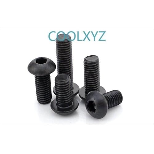 10.9 Grade High Strength Mushroom Head Hexagon Socket Screw ISO7380 Semi Round Head Hex Socket Screw Long Bolts M2M3M4 5PCS