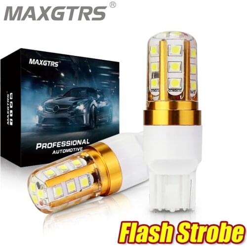 2x W21W T20 7440 Strobe Flash 3030 LED Chip Bulb Blink Car Stop Backup Brake Turn Parking Tail Signal Light White Amber Yellow