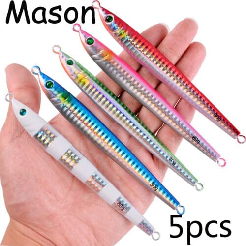 5pcs/Lot Metal Jig Fishing Lure Slow Cast Jigging Spoon 7G 10G 14G 17G 21G 40G 60 80G 100G Artificial Lead Metal Bait Sea Tackle