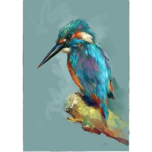 5D diamond painting full diamond blue bird round diamond mosaic pattern home decoration DIY handmade