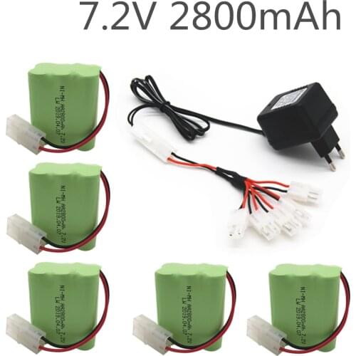 7.2v 2800mah AA NI-MH Battery Tamiya with charger High capacity electric toy battery Remote car ship robot rechargeable 7.2 v