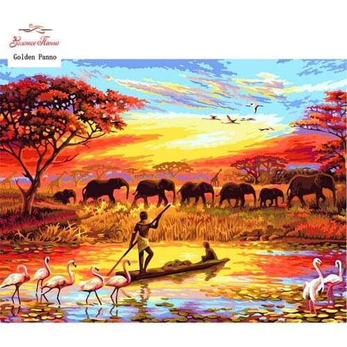 GOLDEN PANNO Diamond Painting Full Square Diy Daimond Embroidery Diamant Mosaic Sale Displasy Broderie Diamant Elephant picture