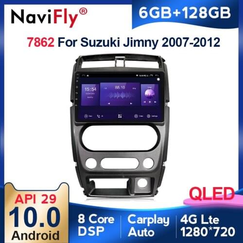 NaviFly 7862 QLED Screen 1280*720 Android 10.0 For Suzuki Jimny 3 2005 - 2019 Car Radio Multimedia Video Player GPS Navigation