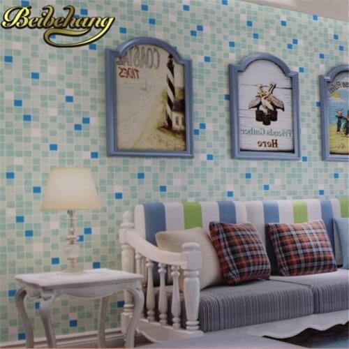 Beibehang PVC mosaic wallpaper roll bathroom wall paper waterproof tile wallpaper Home Decoration papier peint 3d wall murals