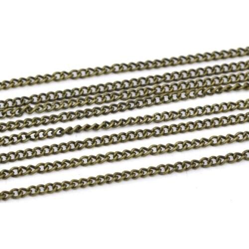 Free shipping!!!!100m/lot Bronze Tone Link-Opened Curb Chain 3x2mm