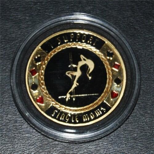 Free Shipping 20pcs/lot,I Support Single Moms Funny Stripper Offensive Strip Club Bachelor Party Poker coin