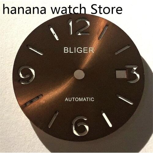 BLIGER 31.5mm luminous green digital dial is suitable for Miyota-DG-2813-3804 NH35 NH36 automatic winding movement