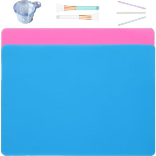 Large Silicone Sheet for Crafts Jewelry Casting Moulds Mat Silicone Placemat Stir Sticks Silicone Measuring Cups for Epoxy Resin