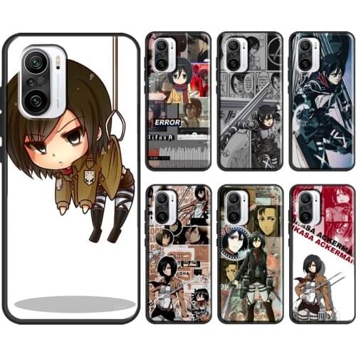 Mikasa Ackerman Attack on titan anime For POCO X3 M3 F2 Pro Case For Xiaomi Mi 10T 9T Pro Note 10 Lite A2 Mi 11 A3 Phone Coque