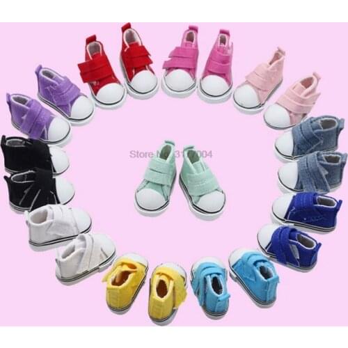 DHL 200pair 5cm Canvas Shoes For BJD Doll Fashion Mini Shoes Doll Shoes for Russian DIY handmade Doll Accessories