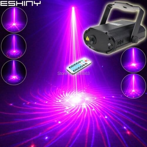 ESHINY Mini R&B Laser Big 24 Pattern Projector Dance Bar Family Party Xmas Stage DJ environment lighting Effect Light Show T94D3