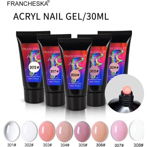 30ml crystal solid extension gel 9 colors optional phototherapy nail extension gel paper free nail extension gel