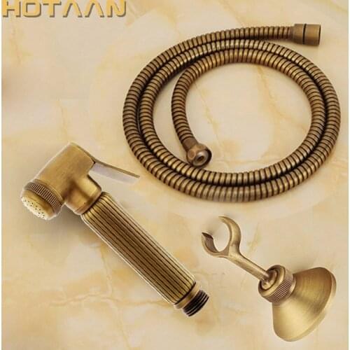 NEW Free shipping Antique Brass Handheld Bidet Spray Shower Set Copper Bidet Sprayer Lanos Toilet Bidet Faucet Lavatory