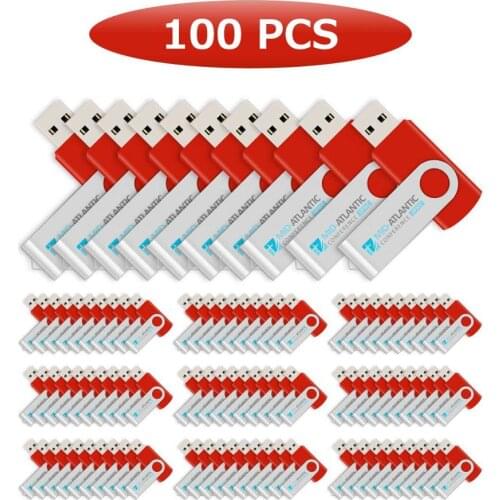 J-boxing 100PCS Printed Custom Logo 64MB USB Flash Drive Metal Swivel Engraved Personalize USB 2.0 Memory Stick Wholesale for PC