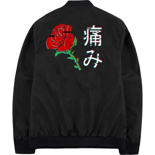 Harajuku Japanese Aesthetic Rose mens jackets Lil Peep coats hip hop windbreaker streetwear jacket winter men clothes jackets