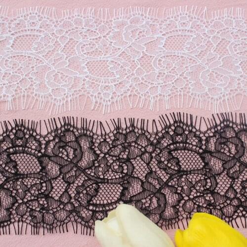 LASUI wide6.8 cm*3 m /1 lot High quality France double eyelash lace fabric wedding veil collar dress skirt accessoris 0288