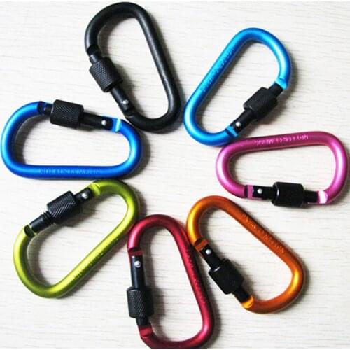 40%HOT Carabiner D-Ring Nut Button Aluminum Alloy High Strength Keychain Clip for Camping