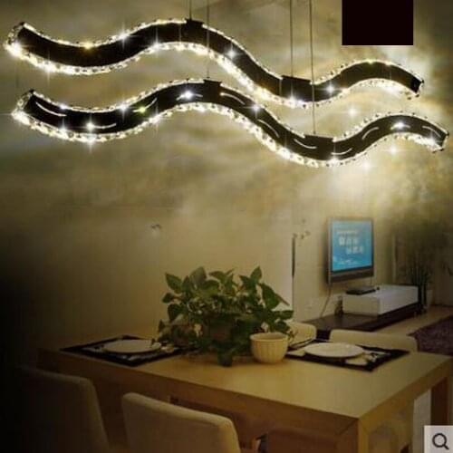 Chandelier creative personalized restaurant lights wavy LED crystal chandelier modern minimalist dining room lamp home led lamp