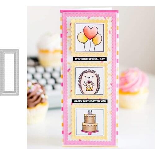 Mmao Crafts Metal Steel Cutting Dies New Slimline-Scallop Frames Stencil For DIY Scrapbooking Paper/photo Cards Embossing Dies