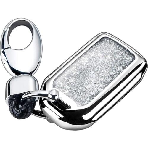 Car Key Soft Plating Protection Shell Case CoverKey Keyless Remote FOB Shell Key Chains (Silver)