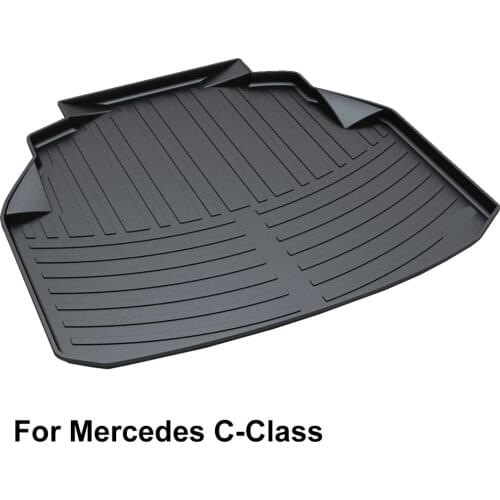 QUEES Custom Fit Cargo Liner Boot Tray Trunk Floor Mat for Mercedes Benz C Class W204 W205
