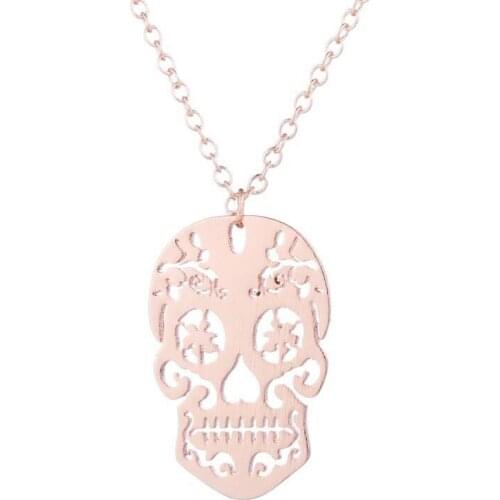 New Retro Skull Pendant Necklace Female National Necklace Mexican Jewelry Halloween Gift Simple and Elegant Delicate Accessories